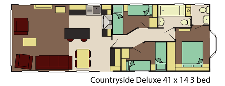 Delta caravans superior 41x14 2 bed cl layout